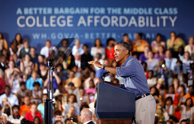  President Obama, like most politicians, has focused on the affordability of college but not how too many college graduates can’t find good jobs. Reuters 