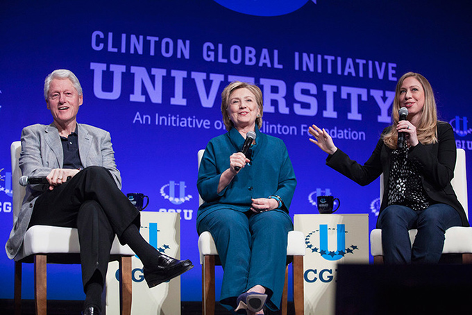 The Clintons discuss their university initiative in 2014. Samantha Sais/Reuters 