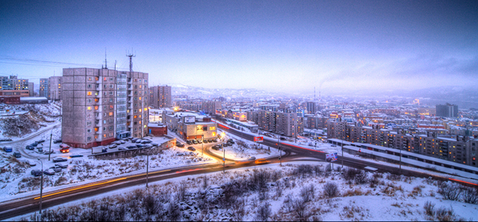 Murmansk, in the far north-western corner of Russia, is the largest city in the Arctic. Euno