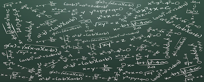 illustration of chalkboard with math formula