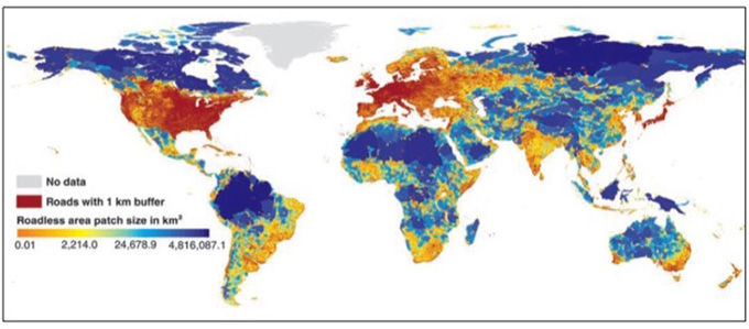  Remaining roadless areas across the Earth. P. Ibisch et al. Science (2016) 